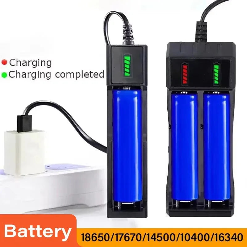 Cargador 18650 1/2/4 ranuras USB
