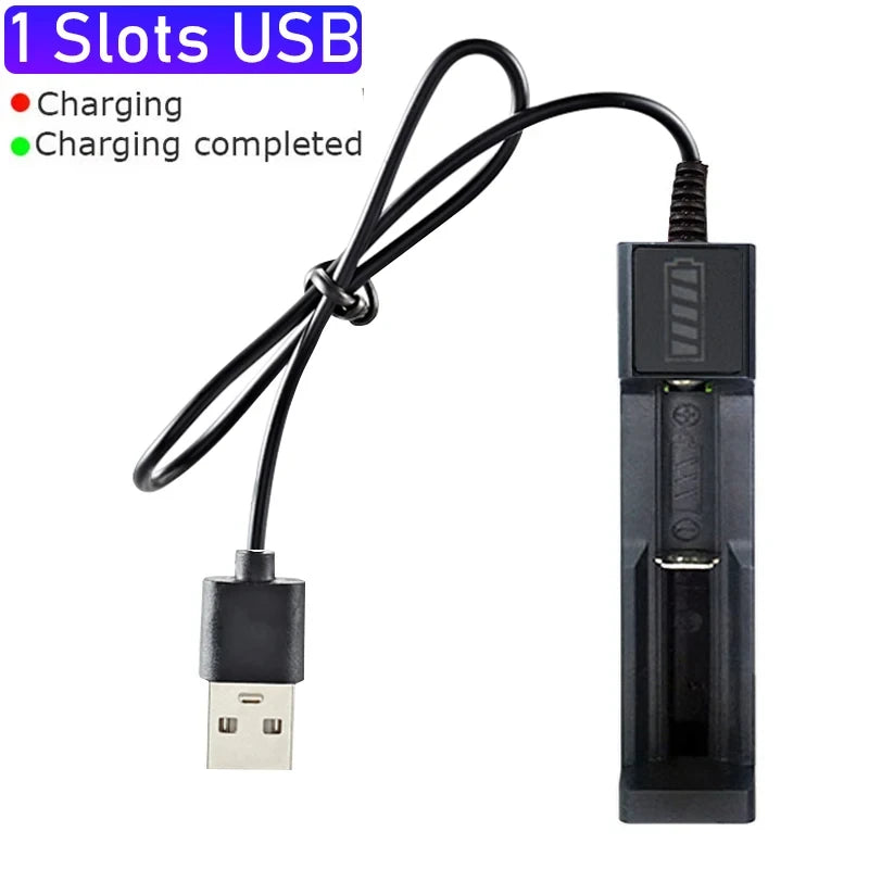 Cargador 18650 1/2/4 ranuras USB