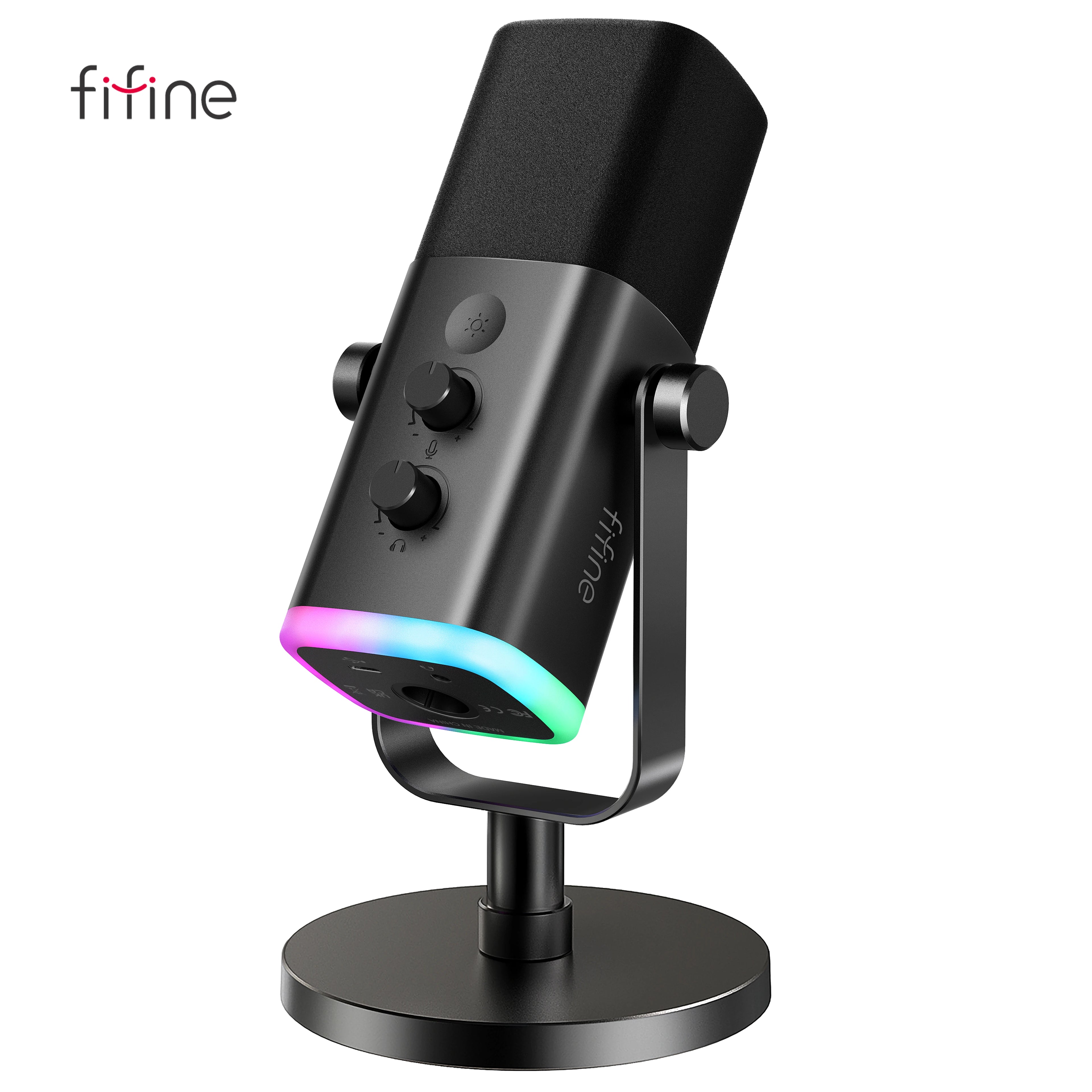 USB/XLR Dynamic Microphone with Touch Mute Button,Headphone Jack,I/O Controls,For PC PS5/4 Mixer,Gaming MIC Ampligame AM8