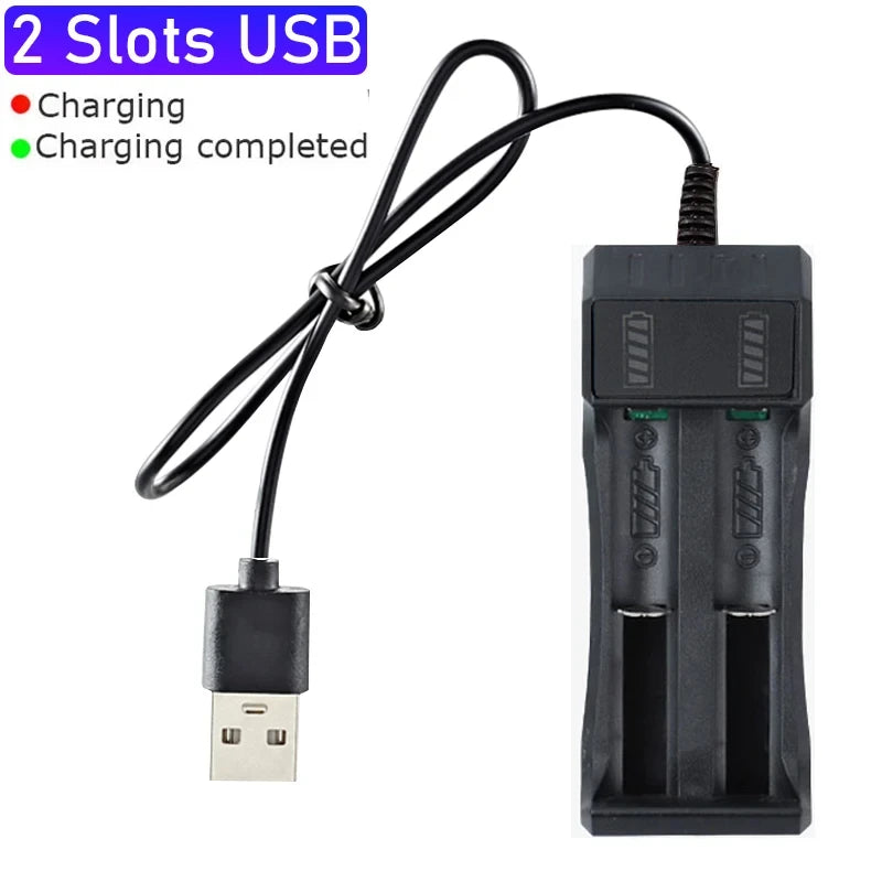 Cargador 18650 1/2/4 ranuras USB