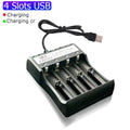 Cargador 18650 1/2/4 ranuras USB