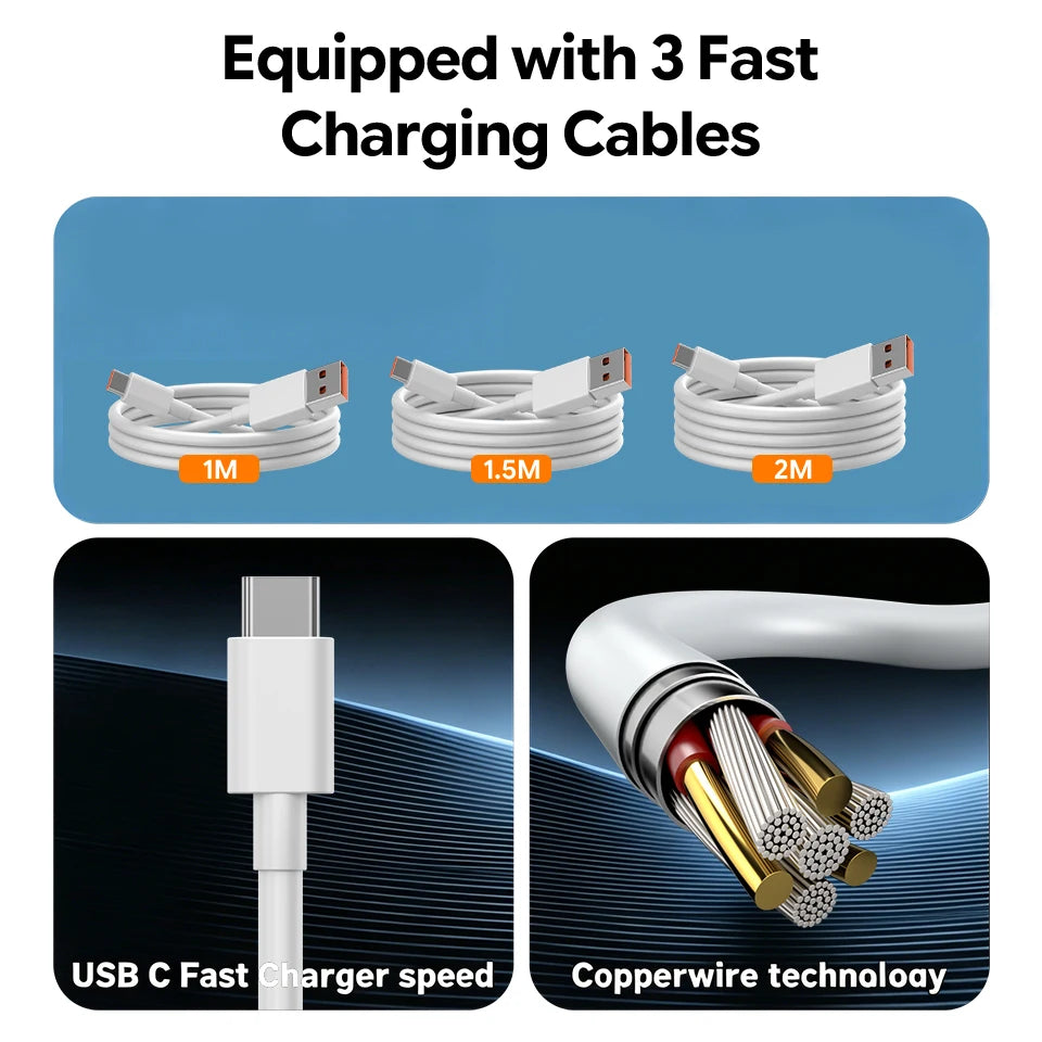 Original Usb Type C Cable 120W 100W 90W 67W 45W Turbo Fast Charger Mi 17 15 14 13 12 T Pro Ultra Poco F8 X8 X7 Redmi Note